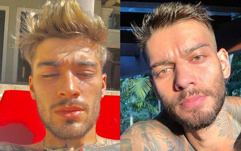 Zayn e Lucas Lucco em montagem de fotos