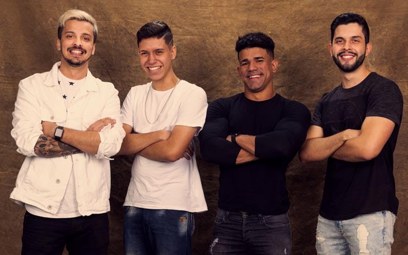 Sheviii2k, Caio Pericinoto, Robin Hood Gamer e Bruno PlayHard - mansão gameland