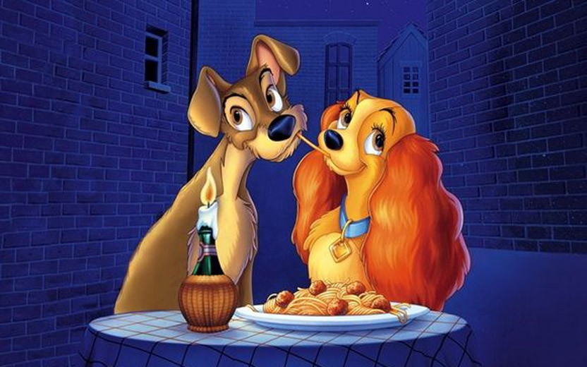 live-action de dama e o vagabundo
