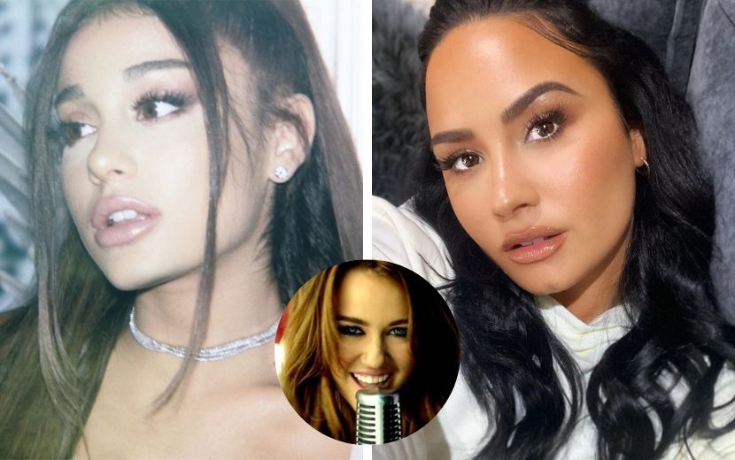 Ariana Grande curte karaokê com Demi Lovato e canta hit de Miley Cyrus