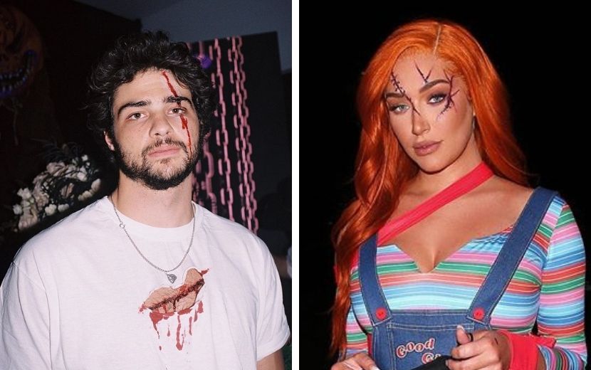 Noah Centineo e Stassie Karanikolaou combinam fantasias em noite de Halloween