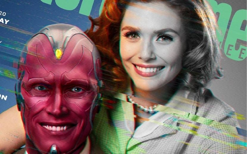 "WandaVision": novos pôsters mostram Feiticeira Escarlate e Visão no estilo de 1950