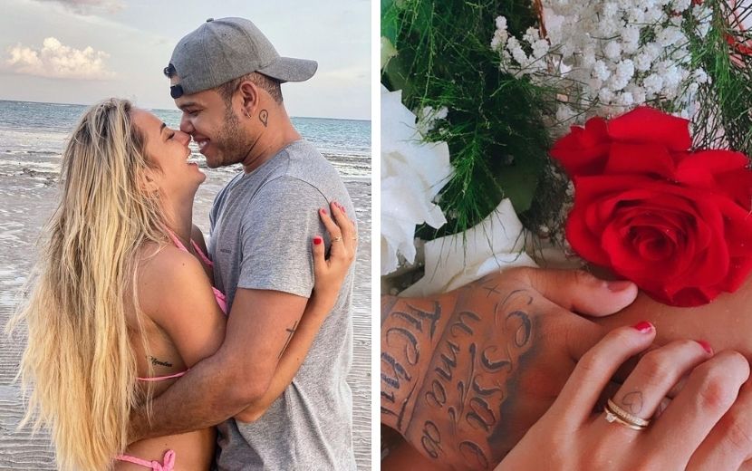 Gabi Martins e Tierry oficializam namoro com direito a buquê e alianças