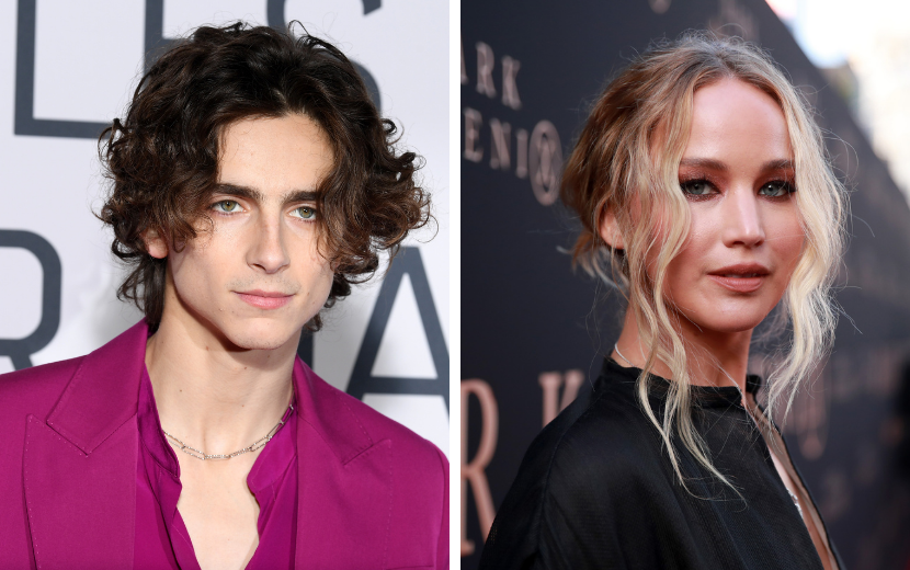 Flagra de beijo entre Timothée Chalamet e Jennifer Lawrence nas gravações de "Don´t Look Up" viraliza