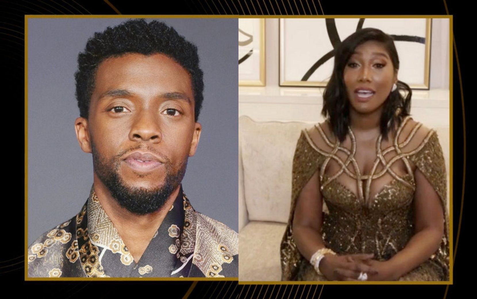 Taylor Simone Ledward, esposa de Chadwick Boseman, recebe Globo de Ouro pelo marido e faz discurso emotivo