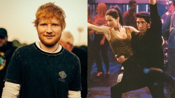 Ed Sheeran ou Ross Cantor faz coreografia com Courtney Cox