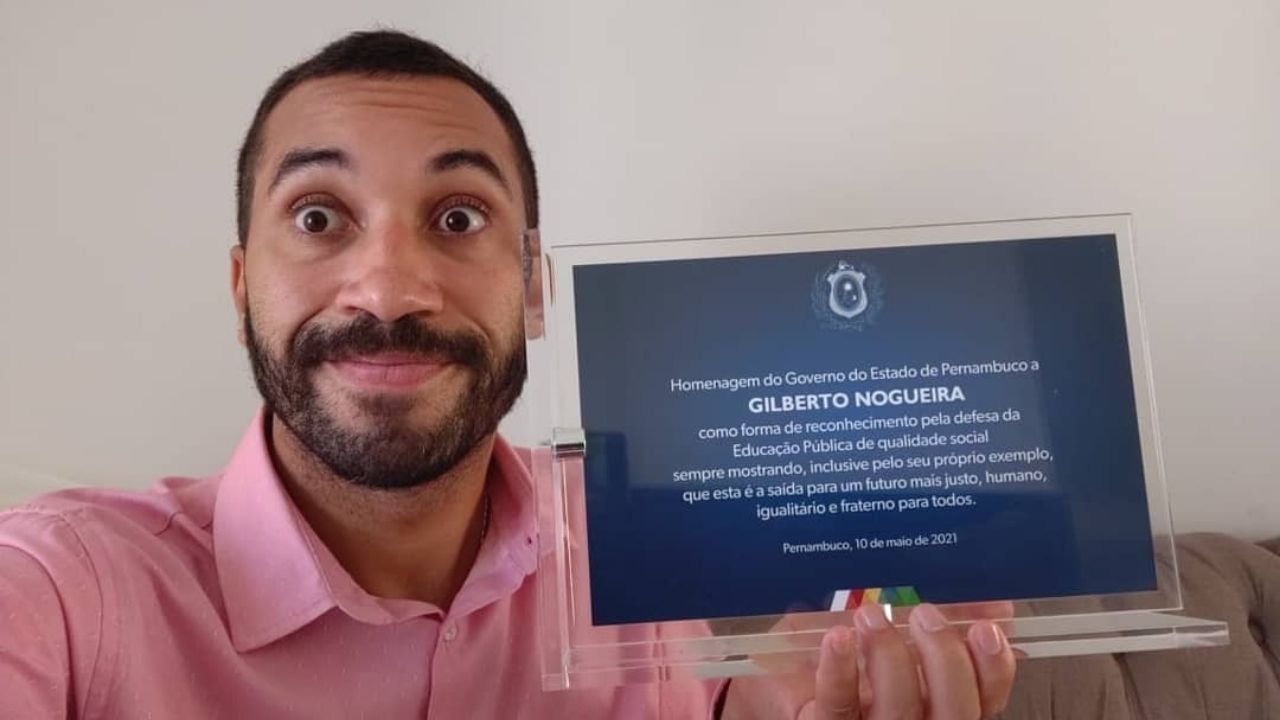 Ex-BBB, Gilberto ganha homenagem do estado de Pernambuco por defender a educação pública
