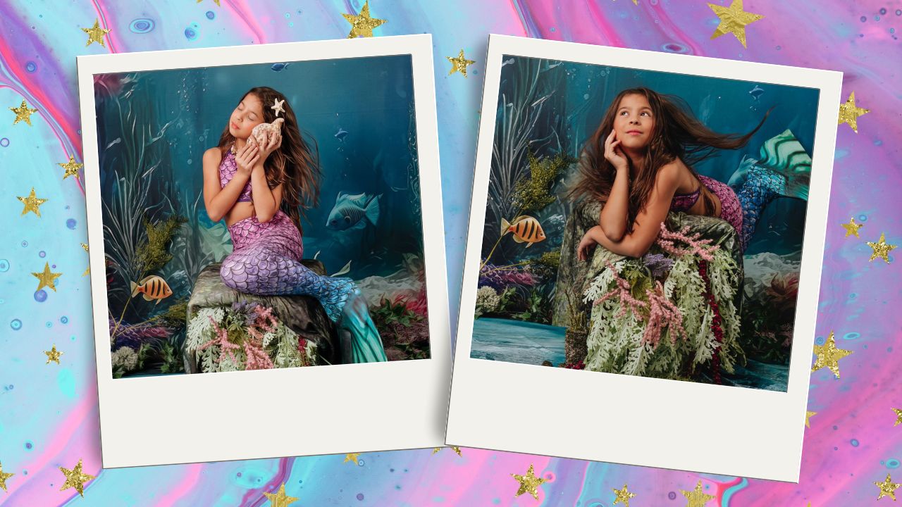 Ensaio fotográfico transformou Valentina Melleu na Pequena Sereia