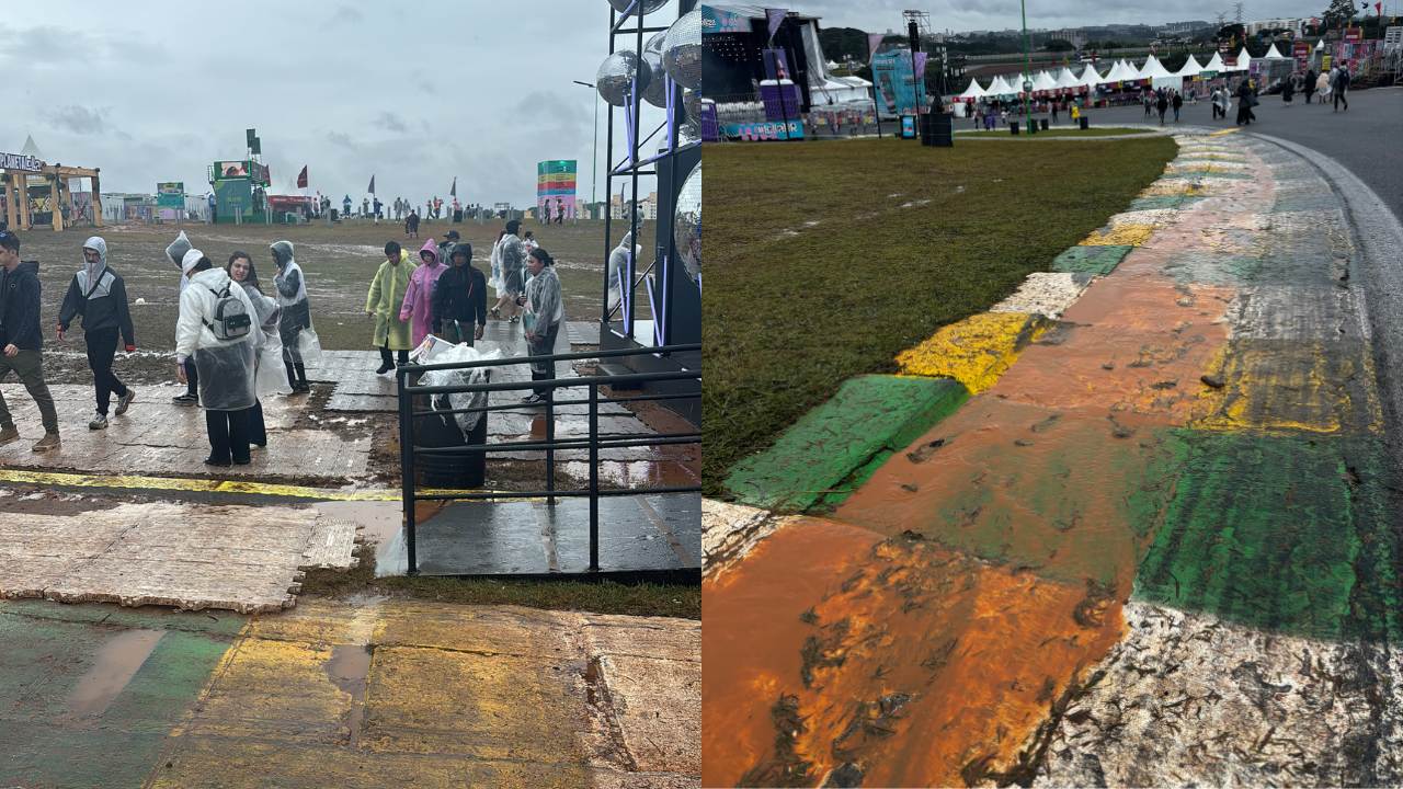 Lollapalooza amanhece com chuva e público reclama da lama: "insalubre"
