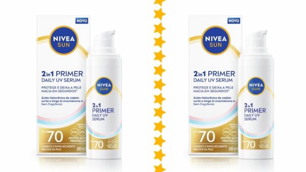Conheça o novo protetor solar com efeito primer de NIVEA SUN: fórmula 2 em 1 com FPS70 e duplo ácido hialurônico
