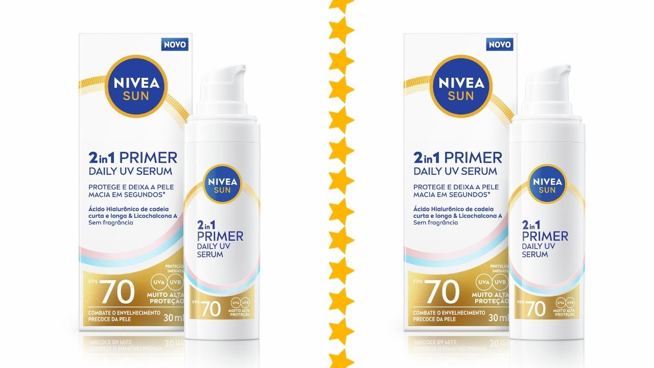 Conheça o novo protetor solar com efeito primer de NIVEA SUN: fórmula 2 em 1 com FPS70 e duplo ácido hialurônico